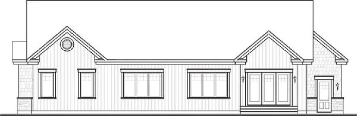 Rear Elevation for House Plan #144223