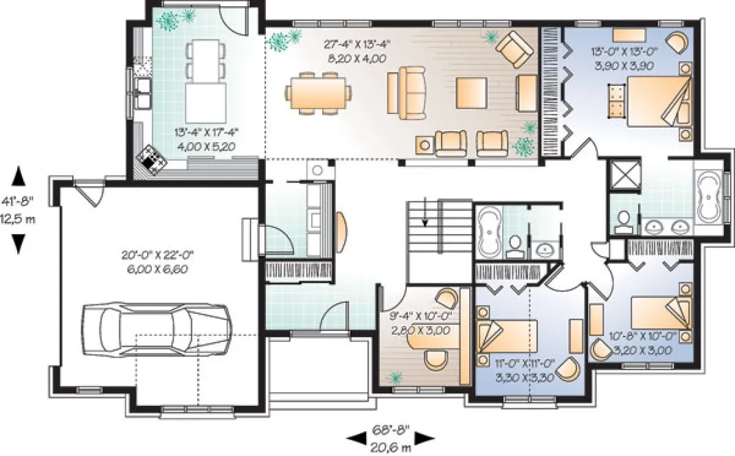 Main Floor Plan for House Plan #144223