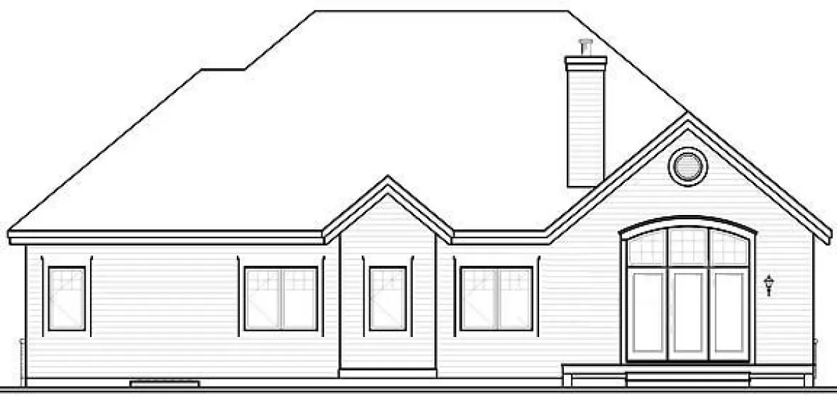 Rear Elevation for House Plan #145224