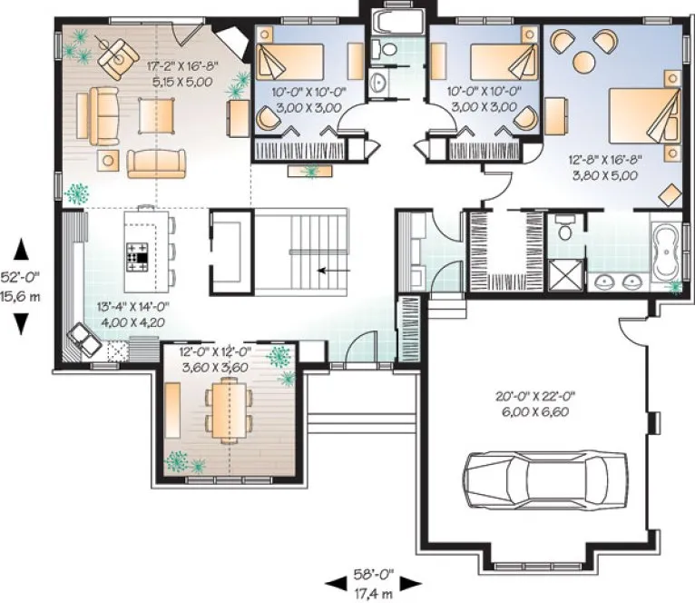 Main Floor Plan for House Plan #145224
