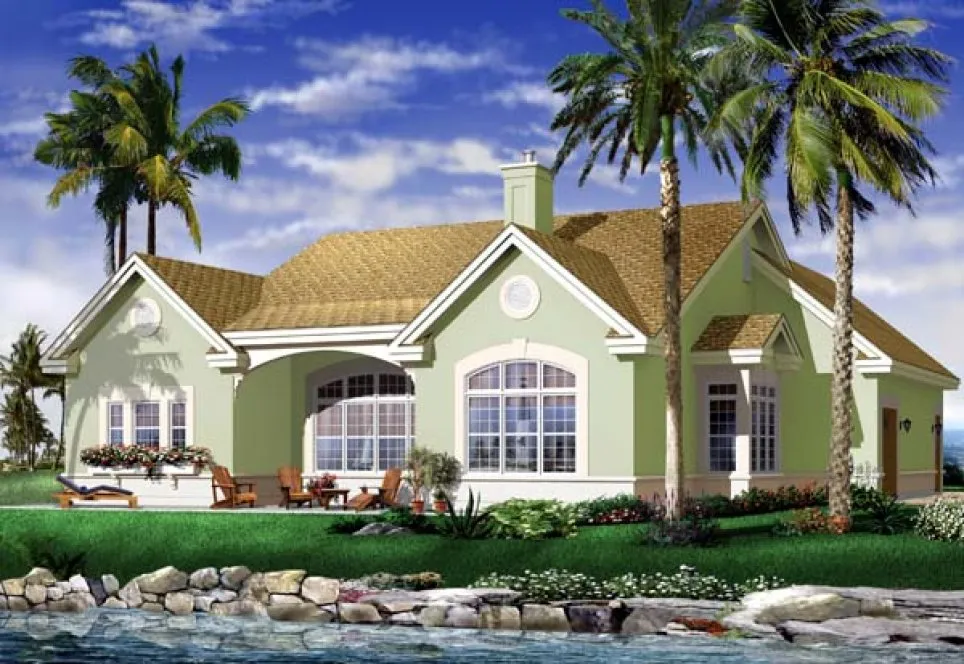 Rear Elevation for House Plan #146423