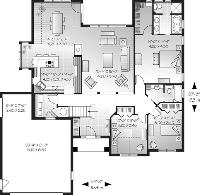 Main Floor Plan for House Plan #146423