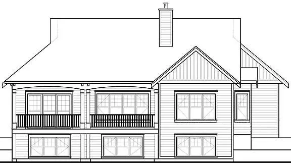 Rear Elevation for House Plan #140432
