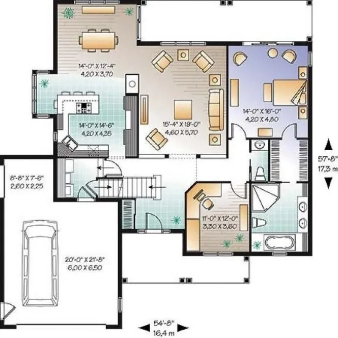 Main Floor Plan for House Plan #140432