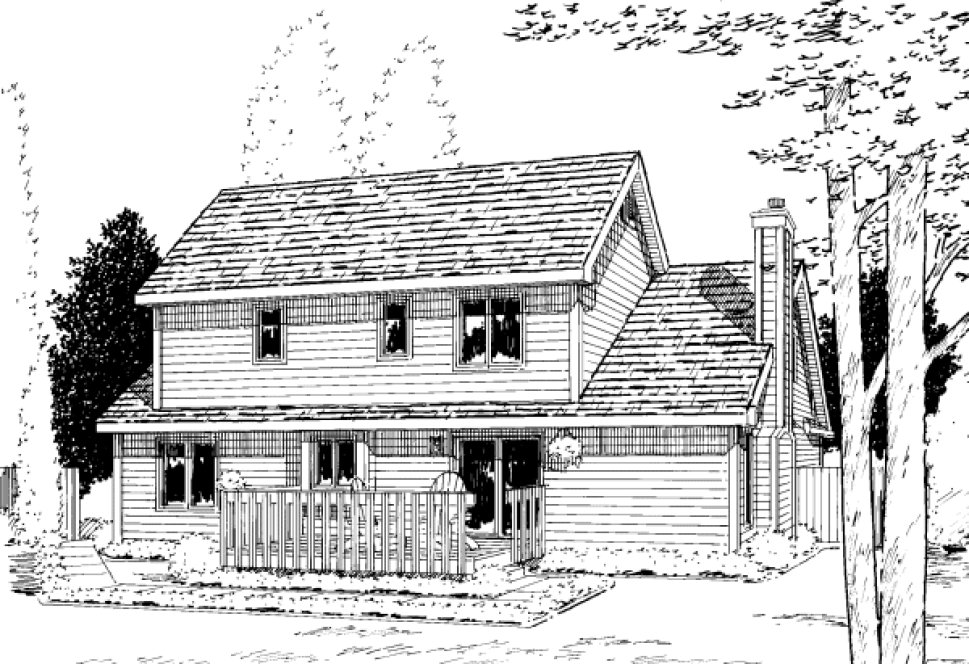 Rear Elevation for House Plan #184312