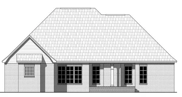 Rear Elevation for House Plan #217381