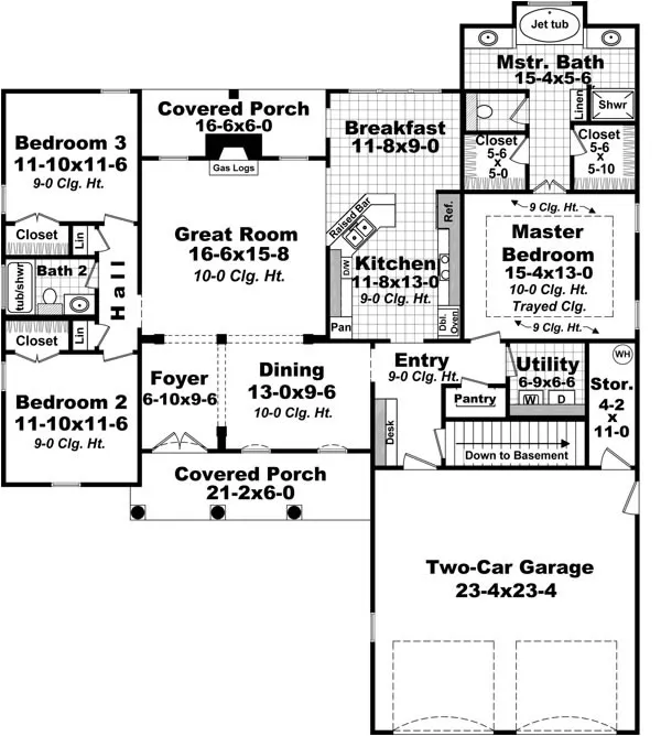 Main Floor Plan for House Plan #217381
