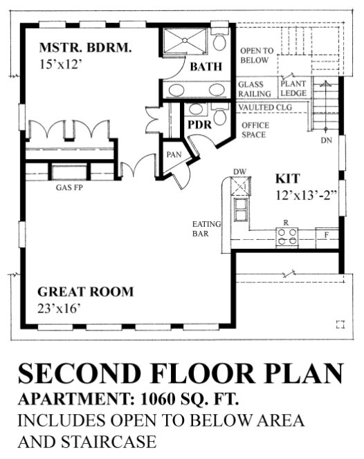 Second Floor Plan for House Plan #264822