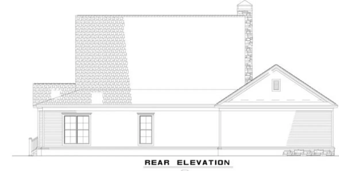 Rear Elevation for House Plan #319731
