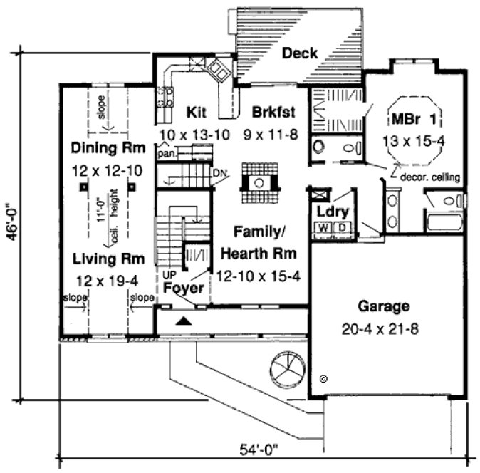 Main Floor Plan for House Plan #186102