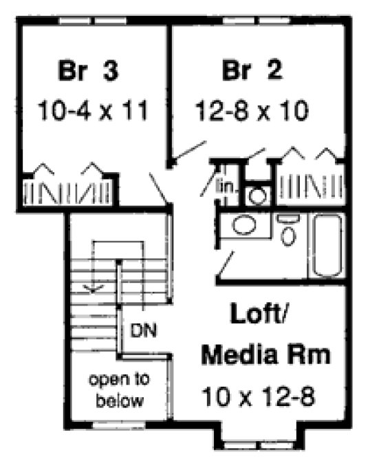Second Floor Plan for House Plan #186102
