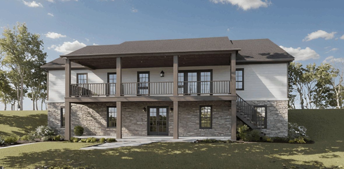 Rear Elevation for House Plan #211591