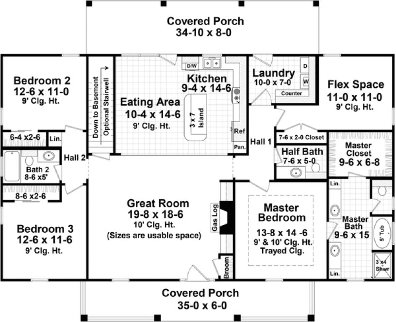 Main Floor Plan for House Plan #211591