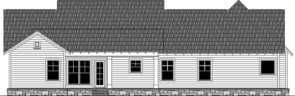 Rear Elevation for House Plan #212012