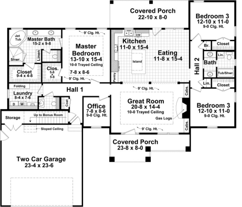 Main Floor Plan for House Plan #212012