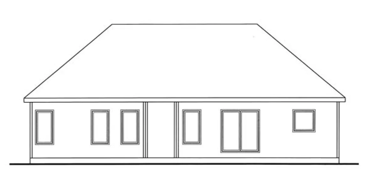 Rear Elevation for House Plan #707744