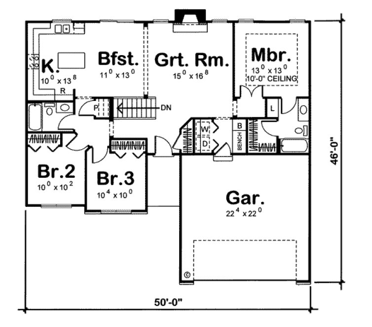 Main Floor Plan for House Plan #707744