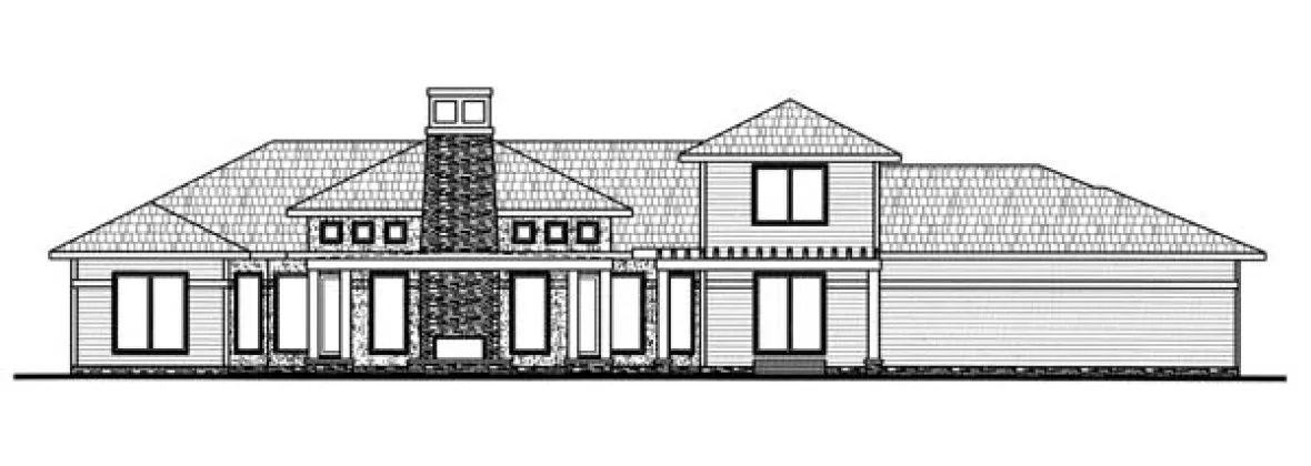 Rear Elevation for House Plan #709744