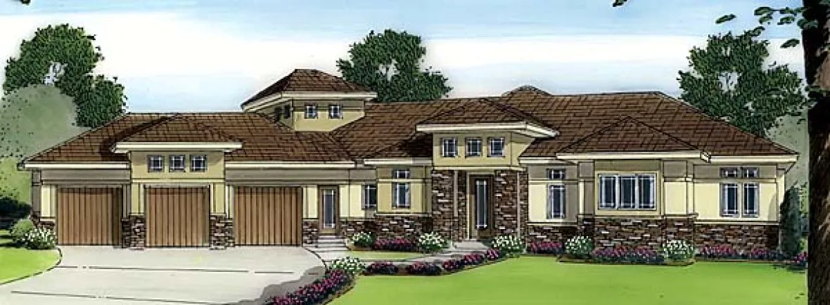 Full Rendering for House Plan #709744