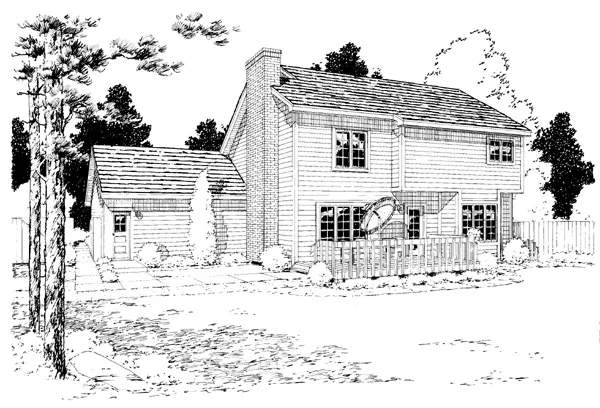 Rear Elevation for House Plan #187630