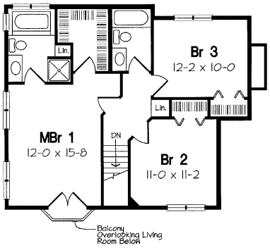 Second Floor Plan for House Plan #187630