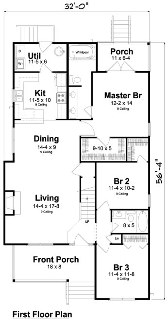 Main Floor Plan for House Plan #184047