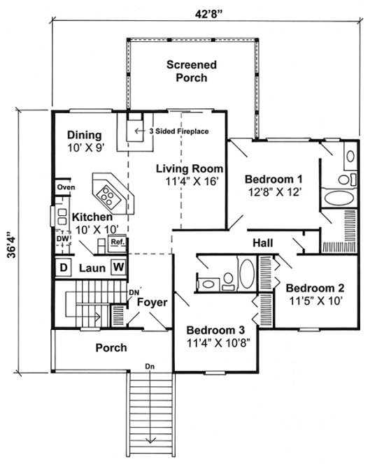 Main Floor Plan for House Plan #256047