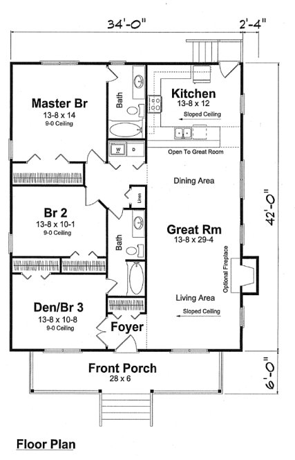 Main Floor Plan for House Plan #258241