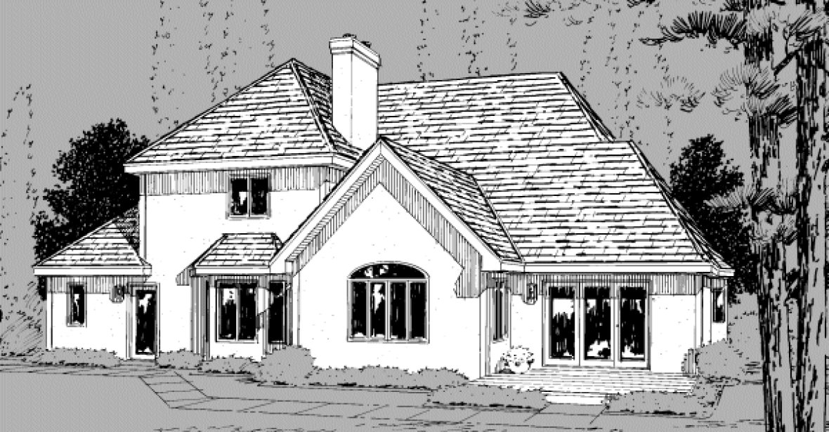 Rear Elevation for House Plan #188630