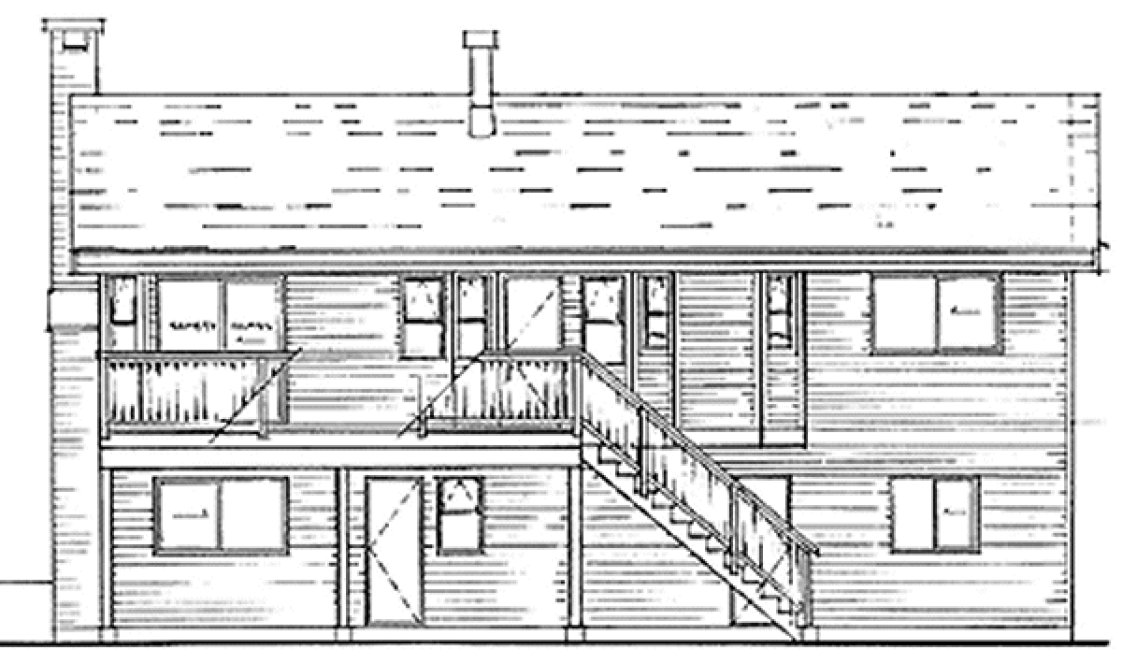 Rear Elevation for House Plan #510660