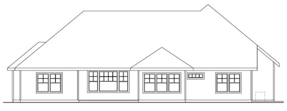 Rear Elevation for House Plan #349503