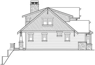 Left Elevation for House Plan #341651