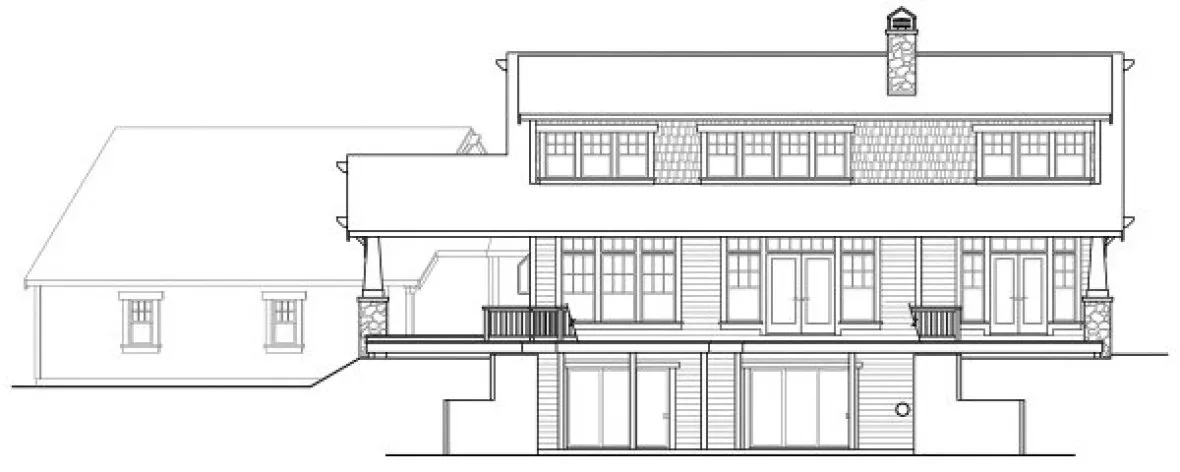 Rear Elevation for House Plan #341651