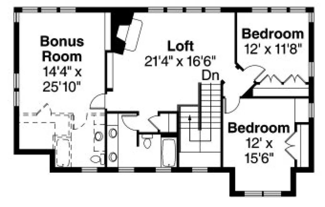 Second Floor Plan for House Plan #341651