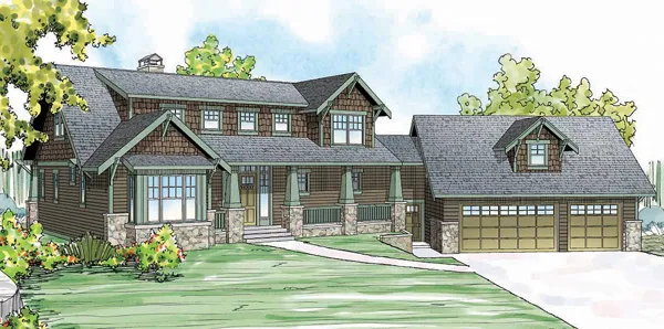 Full Rendering for House Plan #341651