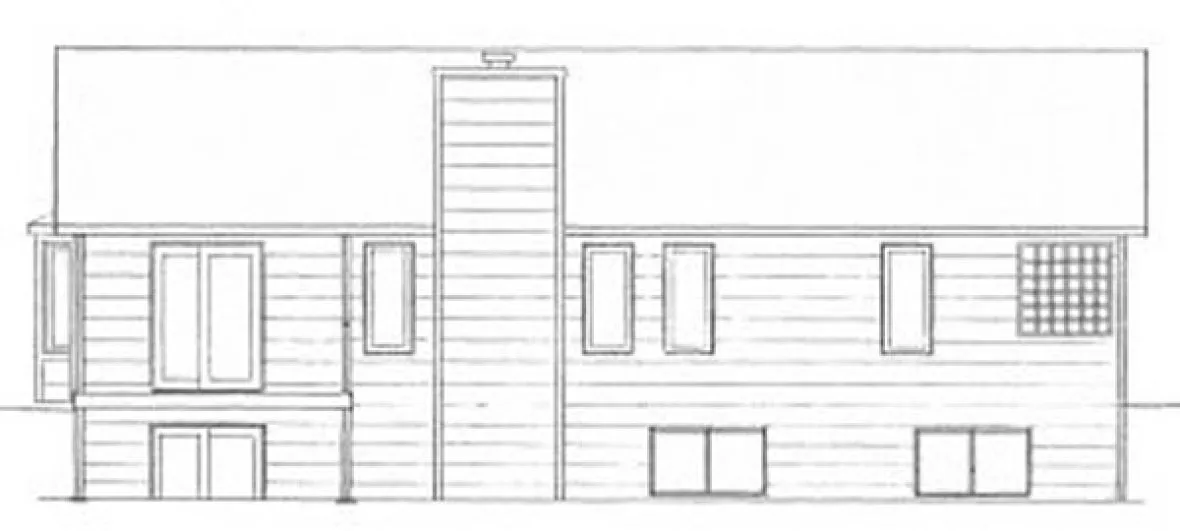 Rear Elevation for House Plan #350021