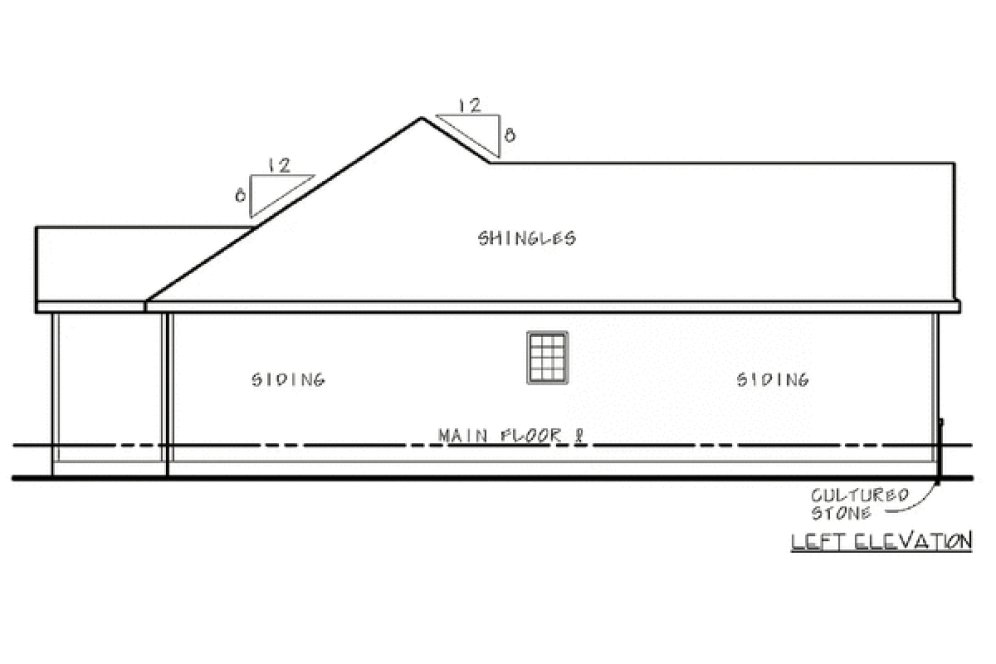 Left Elevation for House Plan #153739