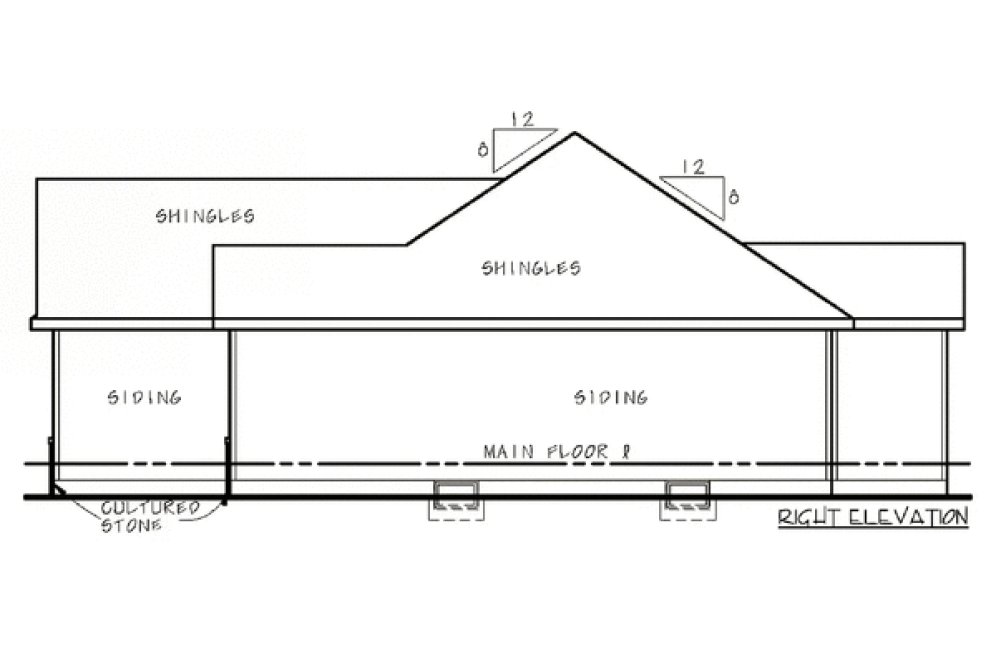 Right Elevation for House Plan #153739