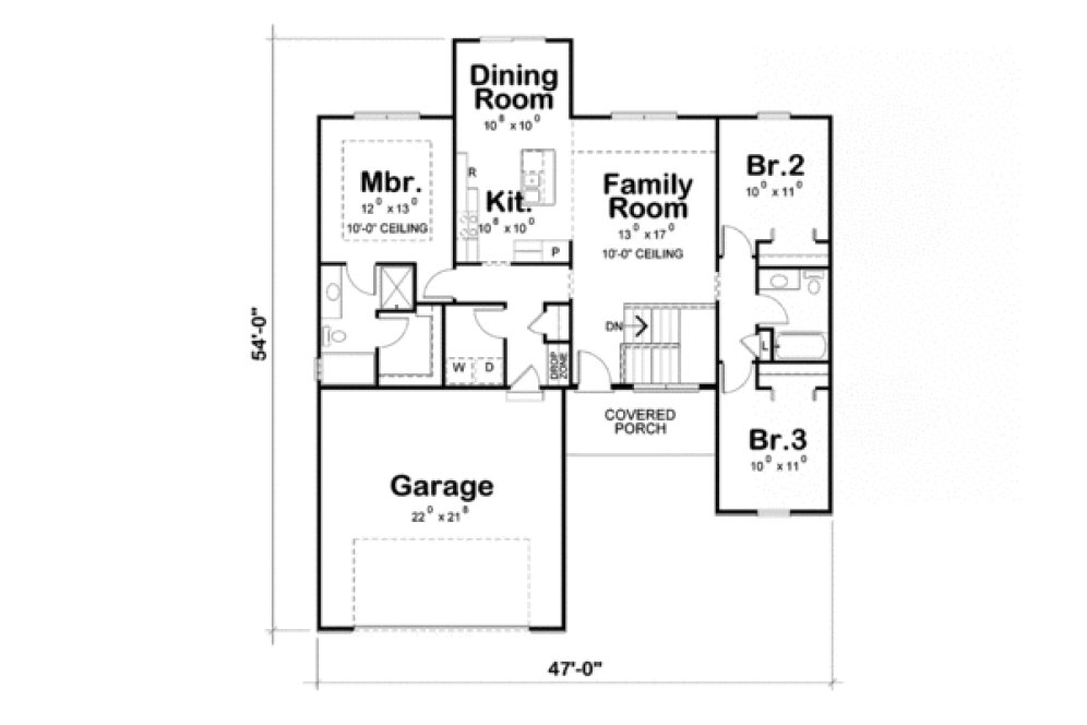 Main Floor Plan for House Plan #153739