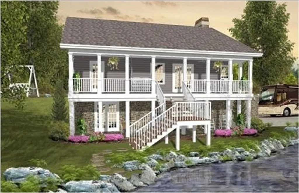 Rear Elevation for House Plan #276261