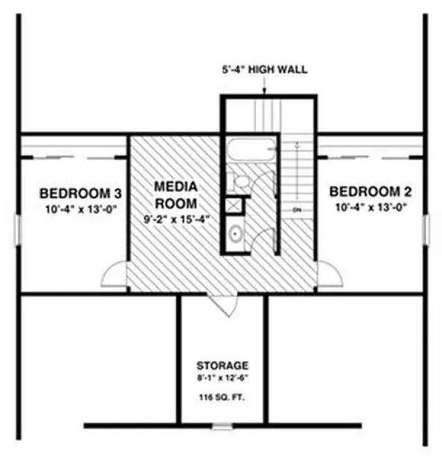 Second Floor Plan for House Plan #276261
