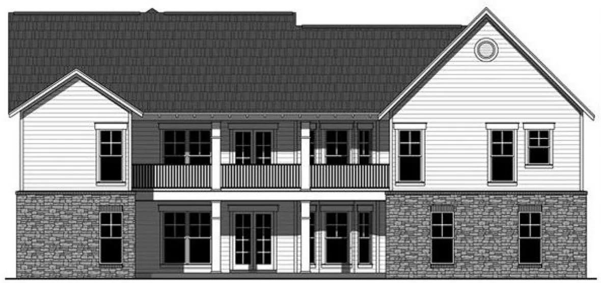 Rear Elevation for House Plan #217361
