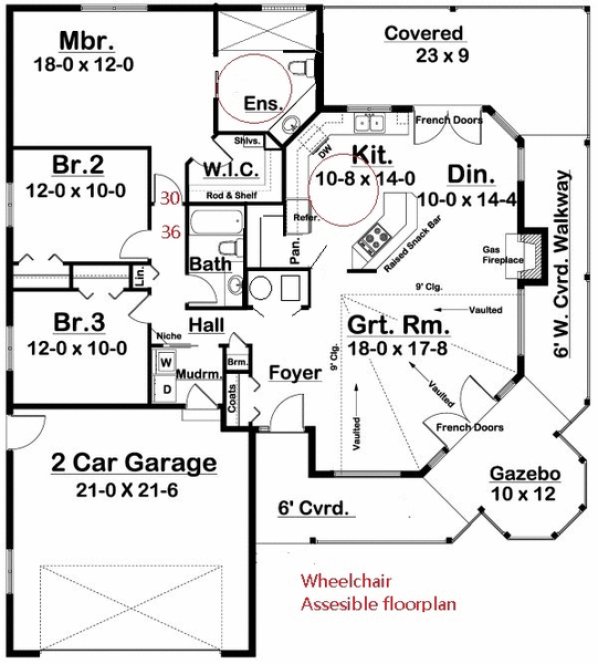 Left Elevation for House Plan #201647