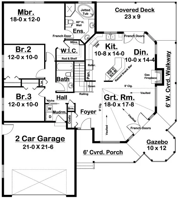 Main Floor Plan for House Plan #201647