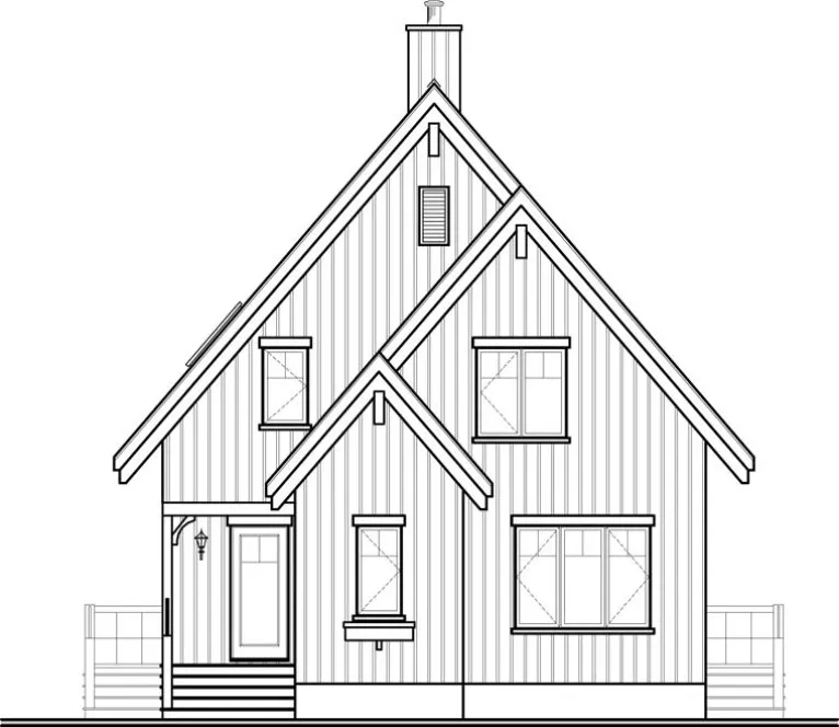 Rear Elevation for House Plan #148393