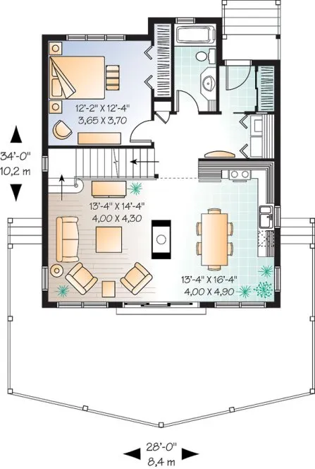 Main Floor Plan for House Plan #148393