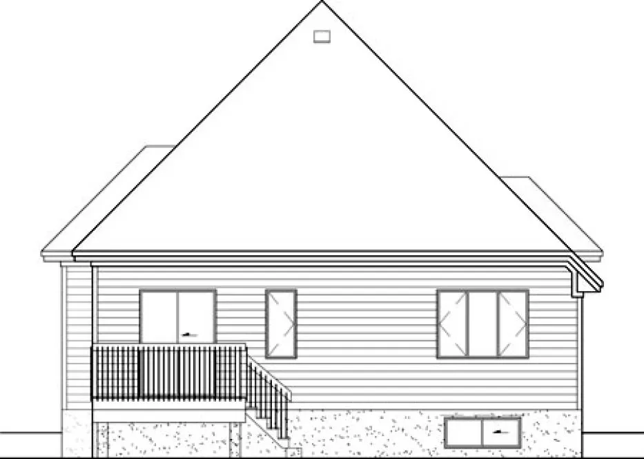 Rear Elevation for House Plan #171641