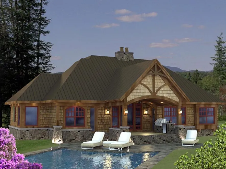 Rear Elevation for House Plan #285264