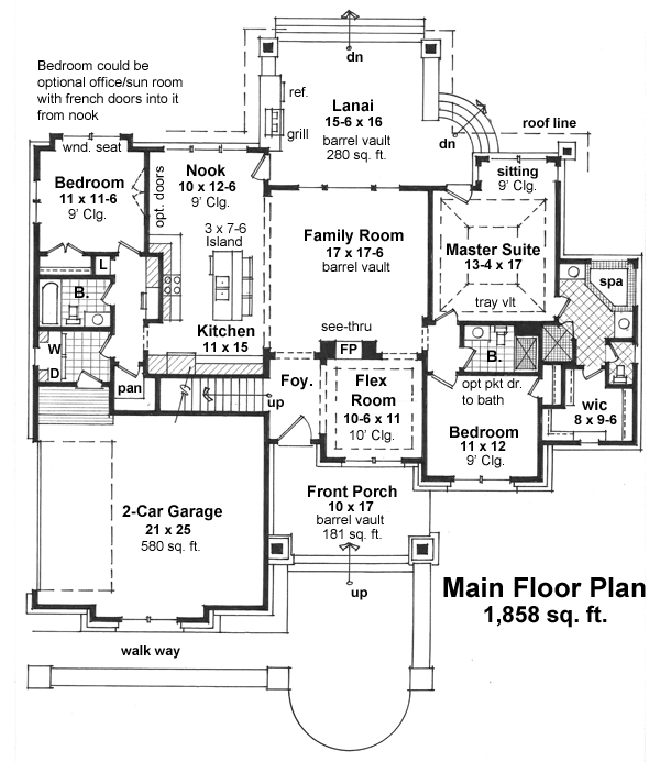 Main Floor Plan for House Plan #285264