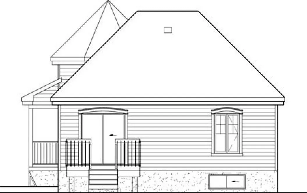 Rear Elevation for House Plan #171061